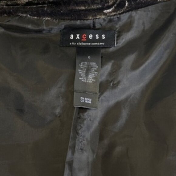 Access Bronze Crushed Velvet Cropped Blazer Sz 6 Whimsigoth Grunge Fairy Whimsy - Picture 6 of 6